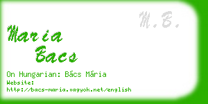maria bacs business card